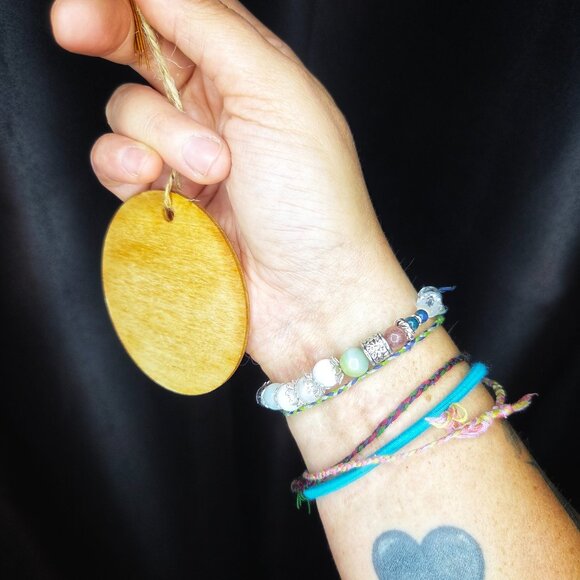 Amazonite, Moonstone, Chrysocolla & Strawberry Quartz Stretch Beaded Bracelet - Picture 2 of 6